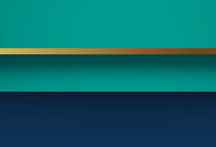 Horizontal blue, aqua and gold stripes.