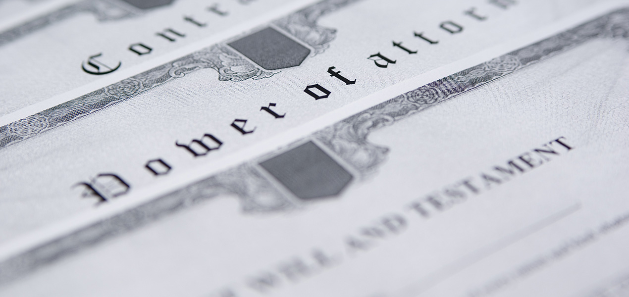Close up of a Power of Attorney document