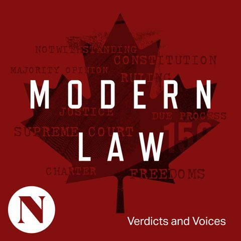 "Modern Law" on top of a stylized maple leaf.
