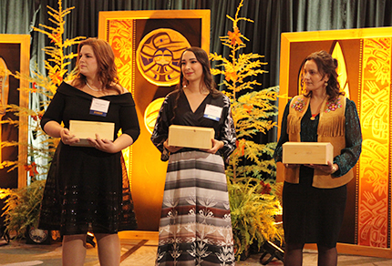 Indigenous law students receiving the Student Appreciation Awards