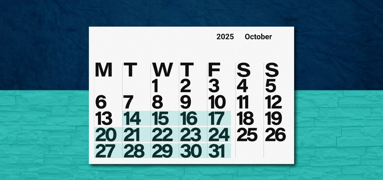 The month of October with the dates for the LPA litigation highlighted.