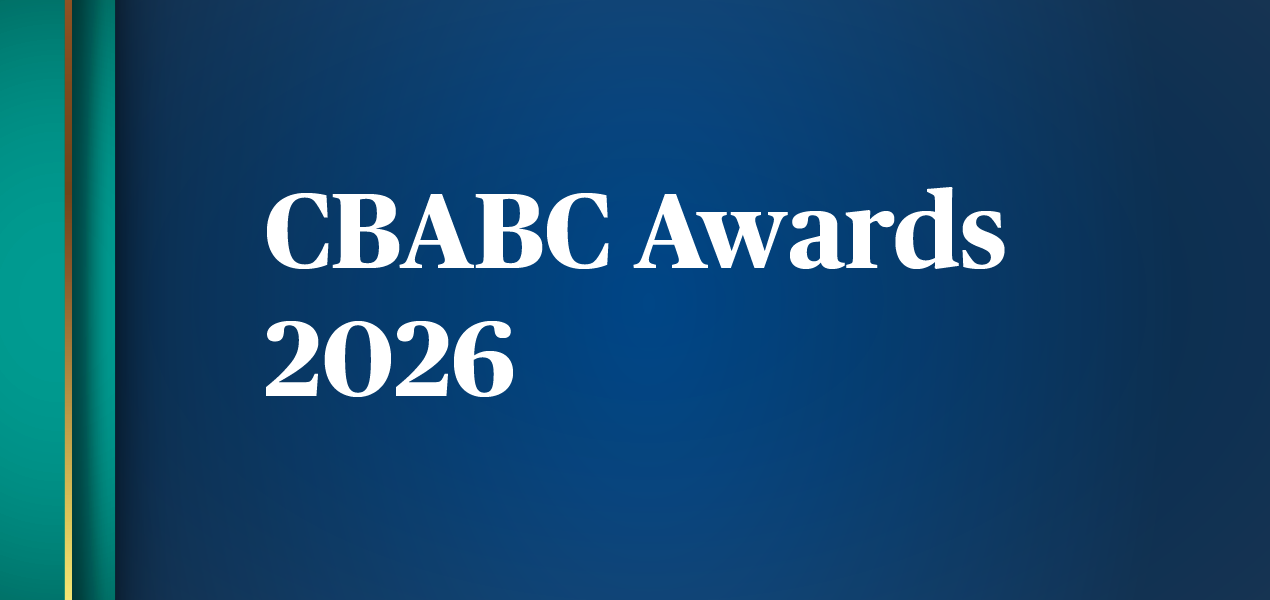 Graphic that reads "CBABC Awards" 2026".