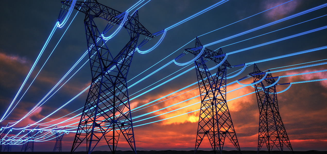 High voltage powerlines.