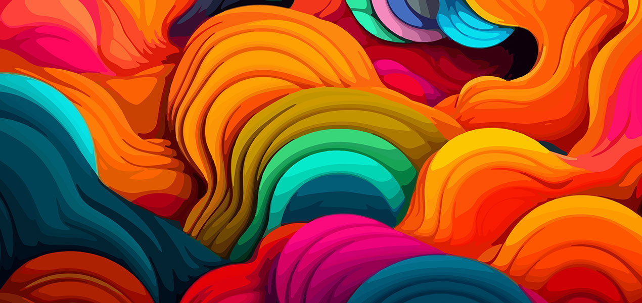 A collection of different colour layers depicting diversity.