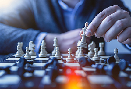 A person playing chess.